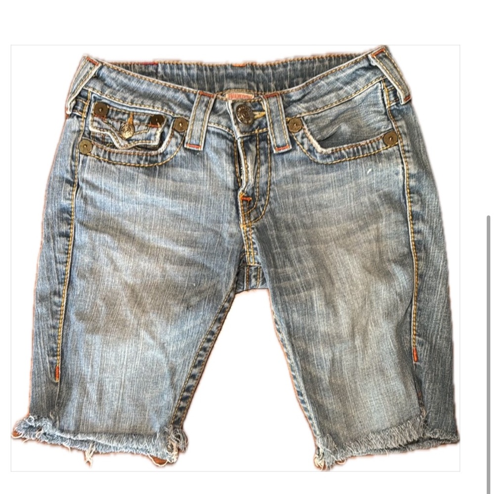 True Religion Blue Denim with Orange Stitching